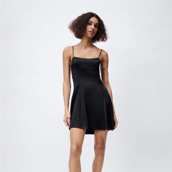 Zara Dresses Zara Black Satin Dress Poshmark